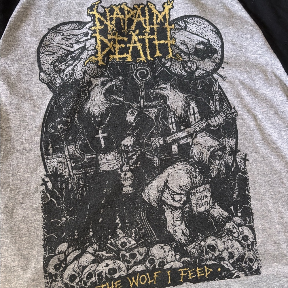 Napalm Death Gray and Black Tee - Picture 2 of 3
